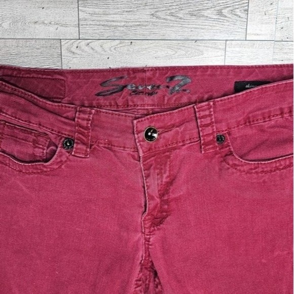 Seven7 Red Skinny Denim Leggings Pants, Women's Size 10 - Picture 2 of 8